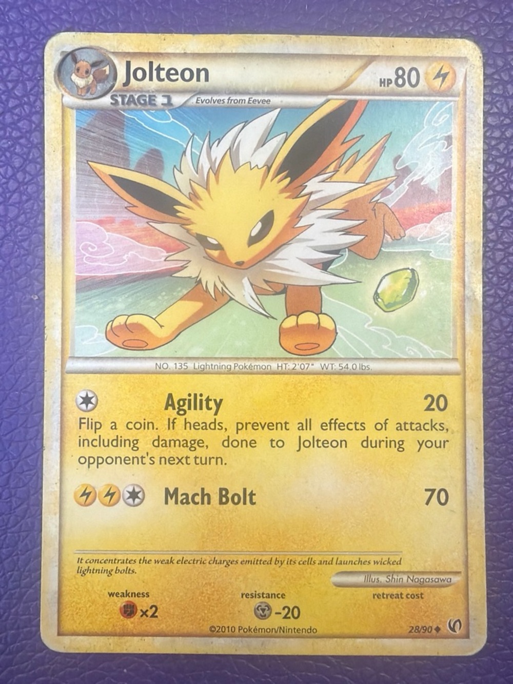 Pokemon Jolteon Trading Card - Yellow, White, Orange